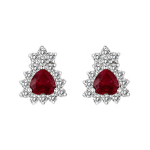 Load image into Gallery viewer, LO5S127 - Sterling Silver  Earrings With  CZ Red In High Polished( No Plated)