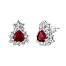 Load image into Gallery viewer, LO5S127 - Sterling Silver  Earrings With  CZ Red In High Polished( No Plated)