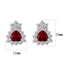 Load image into Gallery viewer, LO5S127 - Sterling Silver  Earrings With  CZ Red In High Polished( No Plated)
