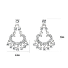 Load image into Gallery viewer, LO5S128 - Sterling Silver  Earrings With  CZ Clear In High Polished( No Plated)