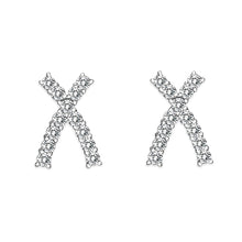 Load image into Gallery viewer, LO5S129 - Sterling Silver  Earrings With  CZ Clear In High Polished( No Plated)