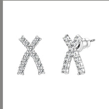 Load image into Gallery viewer, LO5S129 - Sterling Silver  Earrings With  CZ Clear In High Polished( No Plated)