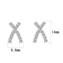 Load image into Gallery viewer, LO5S129 - Sterling Silver  Earrings With  CZ Clear In High Polished( No Plated)
