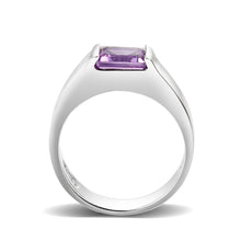 Load image into Gallery viewer, LO5S228- Sterling Silver Ring with CZ In Amethysts High Polished( NO Plating)
