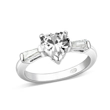 Load image into Gallery viewer, LO5S230- Sterling Silver Ring with CZ In Clear High Polished( NO Plating)