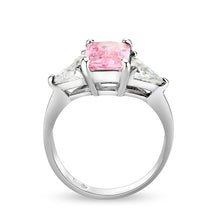 Load image into Gallery viewer, LO5S232- Sterling Silver Ring with CZ In Pink High Polished( NO Plating)