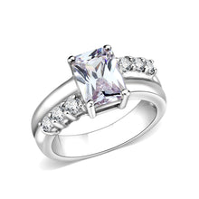 Load image into Gallery viewer, LO5S233- Sterling Silver Ring with CZ In Clear High Polished( NO Plating)