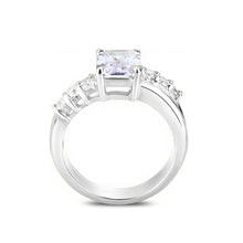 Load image into Gallery viewer, LO5S233- Sterling Silver Ring with CZ In Clear High Polished( NO Plating)