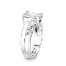 Load image into Gallery viewer, LO5S233- Sterling Silver Ring with CZ In Clear High Polished( NO Plating)