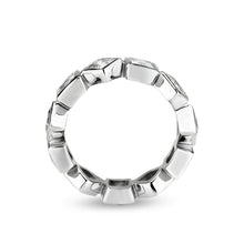 Load image into Gallery viewer, LO5W241-  Brass Ring With CZ  in Clear Rhodium Plated