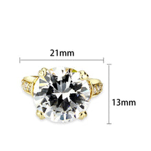 Load image into Gallery viewer, LO5W244-  Brass Ring With CZ  in Clear Gold Plated