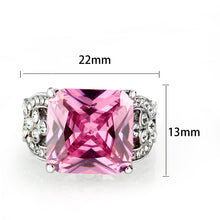 Load image into Gallery viewer, LO5W245-  Brass Ring With CZ  in Pink Rhodium Plated