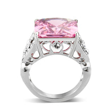 Load image into Gallery viewer, LO5W245-  Brass Ring With CZ  in Pink Rhodium Plated