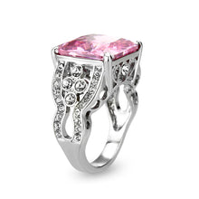 Load image into Gallery viewer, LO5W245-  Brass Ring With CZ  in Pink Rhodium Plated