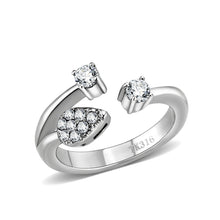 Load image into Gallery viewer, LO5W246-  Stainless Steel Ring With CZ  in Clear High Polish (No Plated)