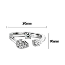Load image into Gallery viewer, LO5W246-  Stainless Steel Ring With CZ  in Clear High Polish (No Plated)
