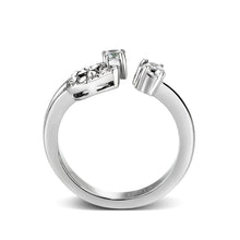 Load image into Gallery viewer, LO5W246-  Stainless Steel Ring With CZ  in Clear High Polish (No Plated)