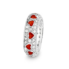 Load image into Gallery viewer, LO5W012- Rhodium Plated Ring with Crystal Glass In Red
