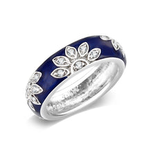 Load image into Gallery viewer, LO5W046- Rhodium Plated Brass Ring with Synthetic  In Clear