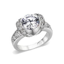 Load image into Gallery viewer, LO5W047- Rhodium Plated Brass Ring with CZ  In Clear