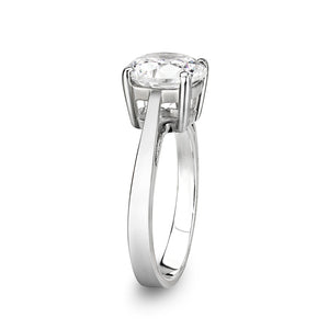LO5W051- Rhodium Plated Brass Ring with CZ In Clear