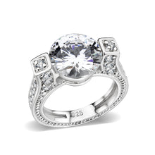 Load image into Gallery viewer, LO5S053- Sterling Silver Ring with CZ In Clear High Polished( NO Plating)