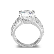 Load image into Gallery viewer, LO5S054- Sterling Silver Ring with CZ In Clear High Polished( NO Plating)