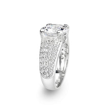 Load image into Gallery viewer, LO5S054- Sterling Silver Ring with CZ In Clear High Polished( NO Plating)