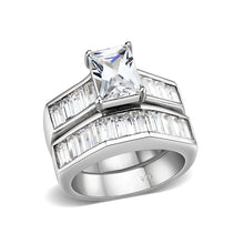 Load image into Gallery viewer, LO5S059- Sterling Silver Ring with CZ In Clear High Polished( NO Plating)
