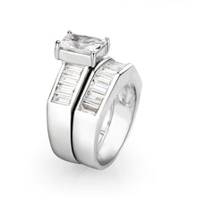 Load image into Gallery viewer, LO5S059- Sterling Silver Ring with CZ In Clear High Polished( NO Plating)