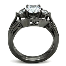 Load image into Gallery viewer, TK1W002B - High polished (no plating) Stainless Steel Ring with AAA Grade CZ  in Clear