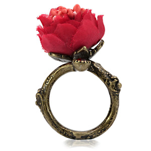 LO4747 - Antique Tone Brass Ring with Assorted in MultiColor