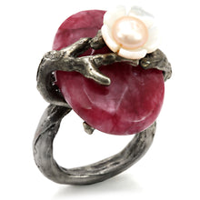 Load image into Gallery viewer, LO4748 - Antique Tone Brass Ring with Assorted in MultiColor