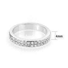 Load image into Gallery viewer, LO4754 - Rhodium Brass Ring with Top Grade Crystal in Clear