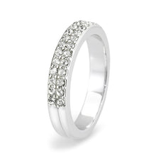 Load image into Gallery viewer, LO4754 - Rhodium Brass Ring with Top Grade Crystal in Clear