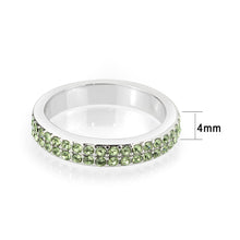 Load image into Gallery viewer, LO4756 - Rhodium Brass Ring with Top Grade Crystal in Peridot