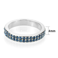 Load image into Gallery viewer, LO4757 - Rhodium Brass Ring with Top Grade Crystal in Montana