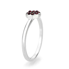 Load image into Gallery viewer, LO4762 - Rhodium Brass Ring with Top Grade Crystal in Red Series