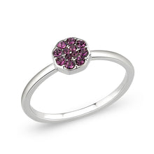 Load image into Gallery viewer, LO4763 - Rhodium Brass Ring with Top Grade Crystal in Amethyst