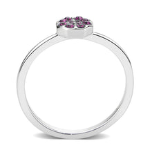 Load image into Gallery viewer, LO4763 - Rhodium Brass Ring with Top Grade Crystal in Amethyst