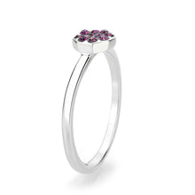Load image into Gallery viewer, LO4763 - Rhodium Brass Ring with Top Grade Crystal in Amethyst