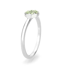 Load image into Gallery viewer, LO4767 - Rhodium Brass Ring with Top Grade Crystal in Peridot