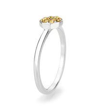 Load image into Gallery viewer, LO4770 - Rhodium Brass Ring with Top Grade Crystal in Topaz