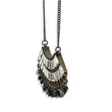 Load image into Gallery viewer, LO4772 - Antique Tone Brass Chain Pendant with Top Grade Crystal in Clear