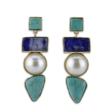 Load image into Gallery viewer, LO4787 - Earring, Brass, Flash Gold, Assorted, MultiColor, N/A