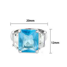 Load image into Gallery viewer, LO5S204- Sterling Silver Ring with Synthetic Glass In Aquamarine  High Polished( NO Plating) (Copy)