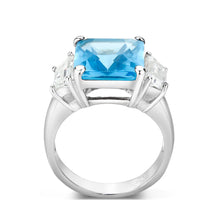 Load image into Gallery viewer, LO5S204- Sterling Silver Ring with Synthetic Glass In Aquamarine  High Polished( NO Plating) (Copy)