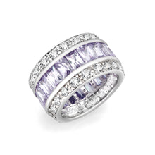 Load image into Gallery viewer, LO5S205- Sterling Silver Ring with CZ IN Amethyst  High Polished( NO Plating)