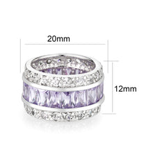 Load image into Gallery viewer, LO5S205- Sterling Silver Ring with CZ IN Amethyst  High Polished( NO Plating)