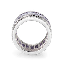 Load image into Gallery viewer, LO5S205- Sterling Silver Ring with CZ IN Amethyst  High Polished( NO Plating)